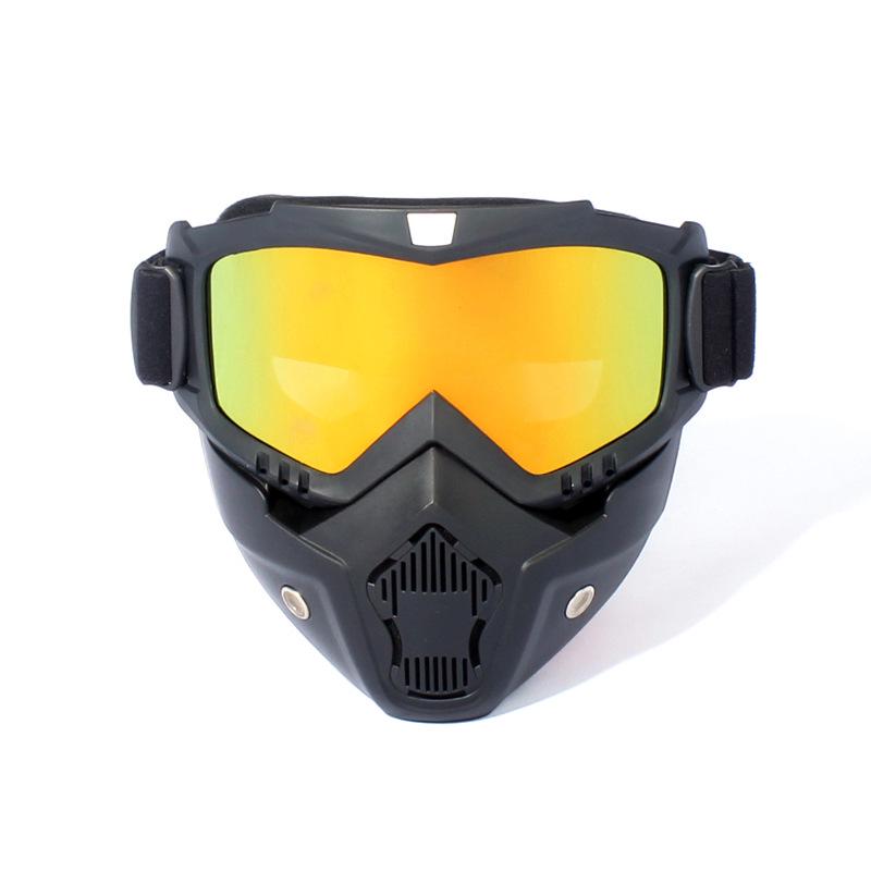 Unisex Ski Snowboard Mask Snowmobile Skiing Goggles Windproof Motocross Protective Glasses Safety Goggles with Mouth Filter
