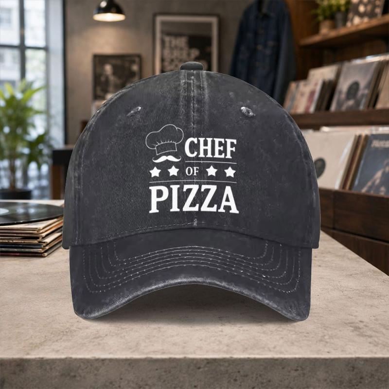 Pizza Chef Print Adjustable Baseball Cap for Unisex Women Lightweight Unisex Pizza Lover Gift Hand Washable