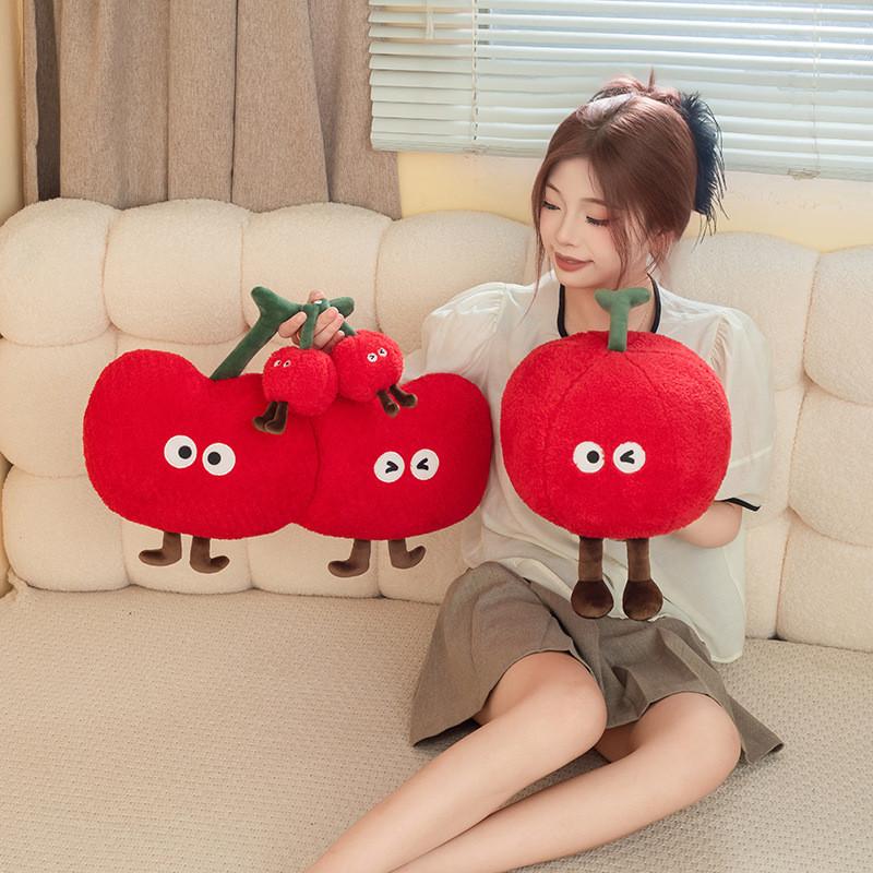 Cartoon Cherry Stuffed Pillow Doll And Keychain For Bedroom Decor And Kids