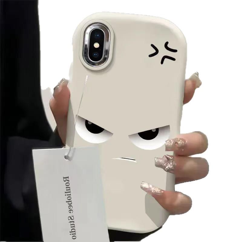 Чехол для телефона с сердитым выражением лица для iPhone 12-16 Pro Max, в японском и корейском стиле