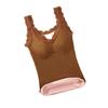 Women's Thermal Tank Top Lace Trim Sleeveless Camisole Shirts Fleece Lined V Neck Warm Base Layer Cami Underwear Tops with Built-in Bra