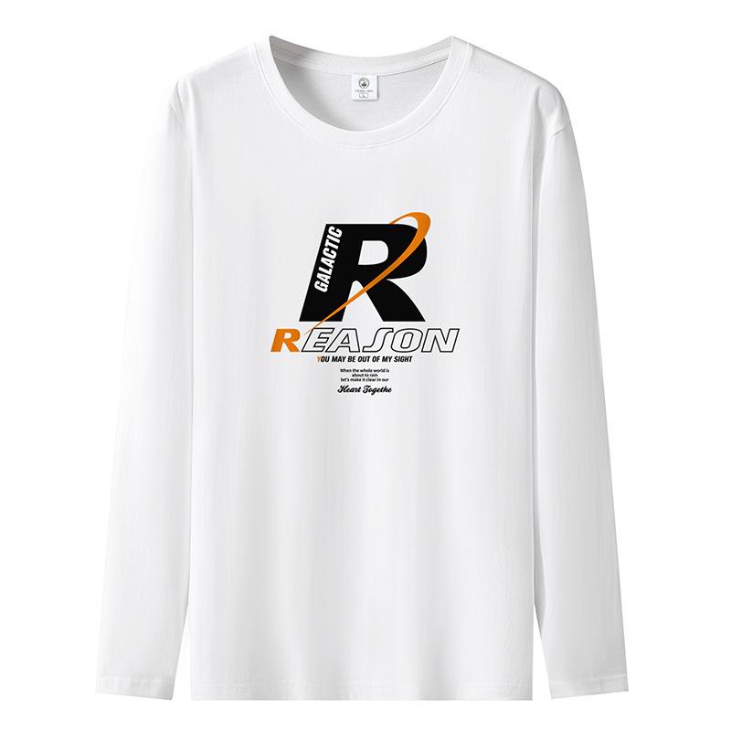 Мужская футболка с длинными рукавами Reason Pattern из чистого хлопка S-5XL, повседневные мужские пуловеры 