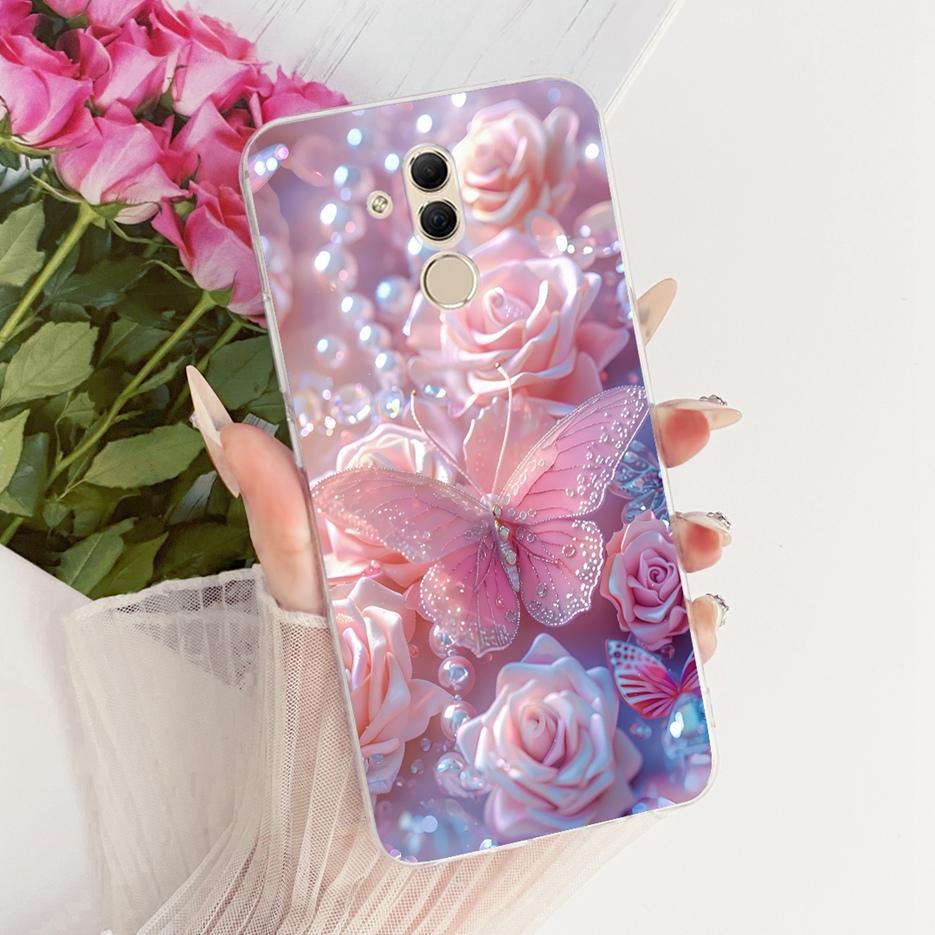 For Huawei Mate 20 Lite Case Luxury Flowers Butterfly Painted Cover Soft Slim Phone Case For Huawei Mate 20 Pro Mate20 Lite Bags