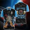 2025 New Aldult POLO Summer Entertainment Blue Darts and Beer Polo Shirt, Sourced, 3D Printed Casual Darts Shirt Boy