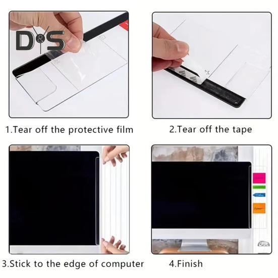 Компьютерная доска для сообщений, магнитный монитор, доска для заметок, держатель для липких заметок с самоклеящимися металлическими полосками, настольные аксессуары