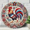 Винтажный круглый металлический знак-декор для стены 'Курица и цветы'