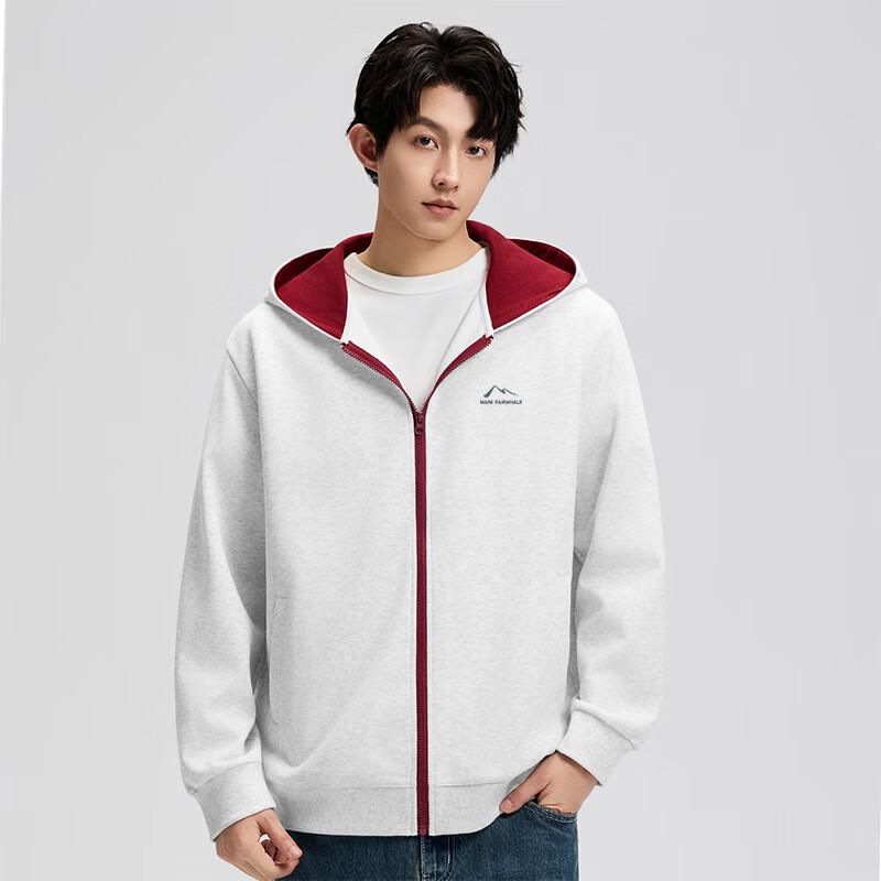 Mark Fairwhale Men's Heavyweight Relaxed Fit Colorblock Zipper Hooded Sweatshirt