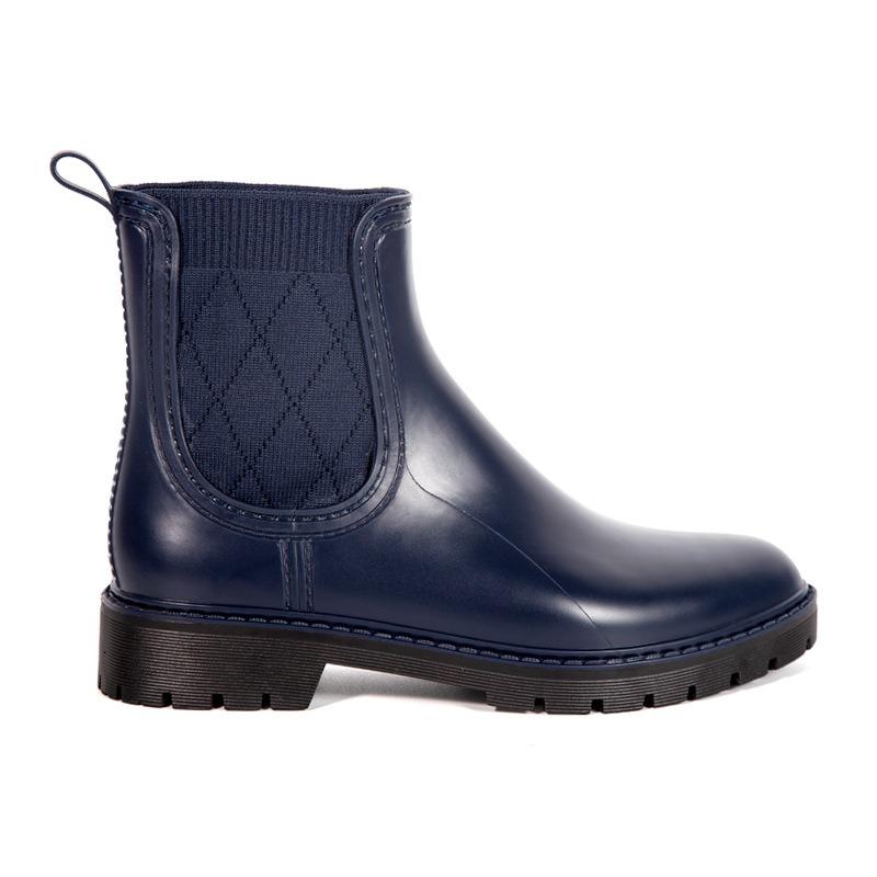 Женская модная обувь Женские модные короткие резиновые сапоги Челси Эластичные резиновые сапоги с изогнутым голенищем Водонепроницаемые, нескользящие и износостойкие