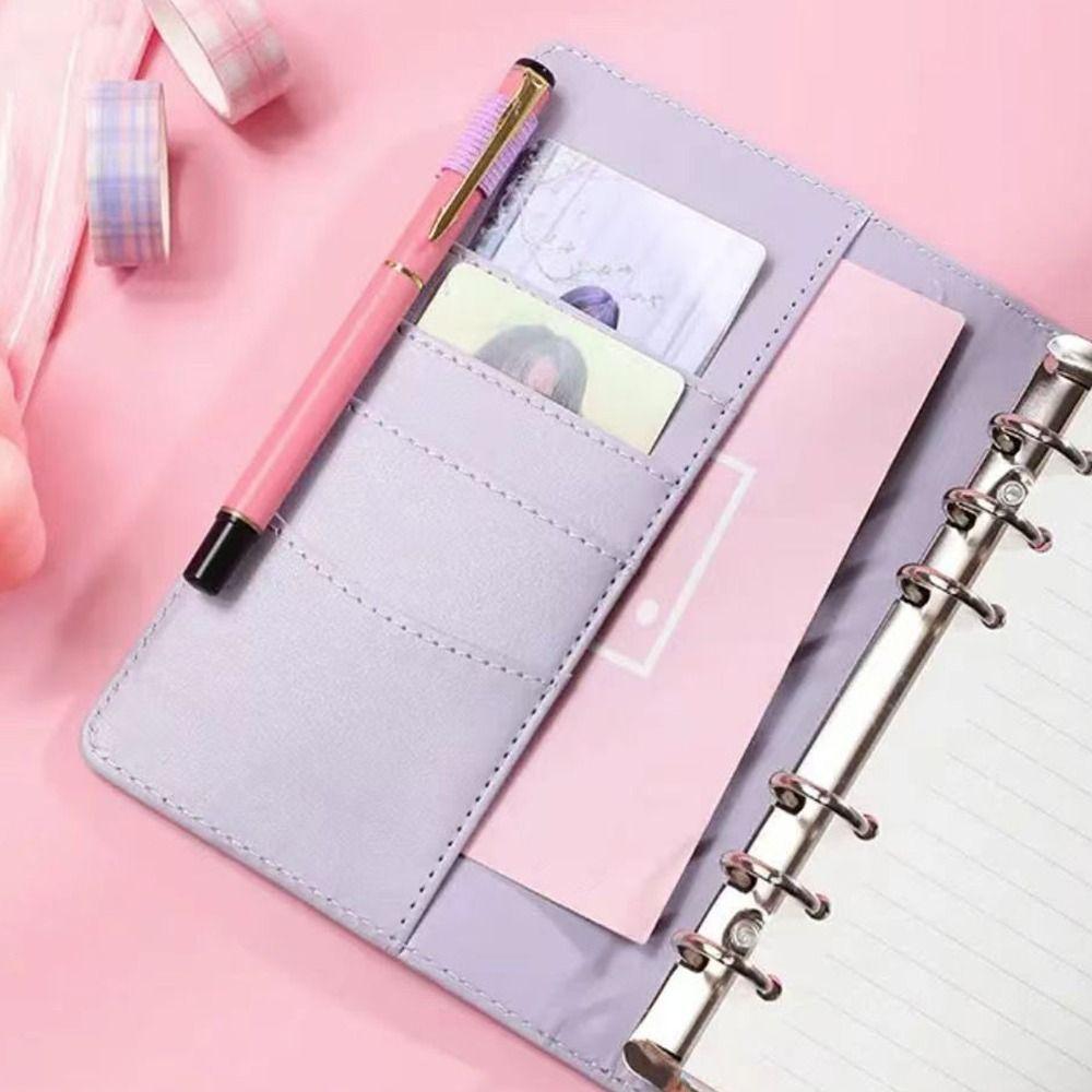 Pu Leather Saving Money Binder Macarone Color Budget Binder Loose-Leaf Notebook Savings Handbook