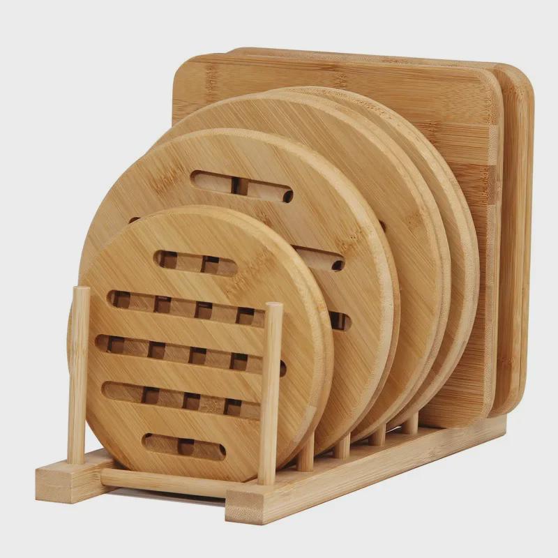 Thick Round Bamboo Placemats and Coasters - Heat-Resistant Table Mats