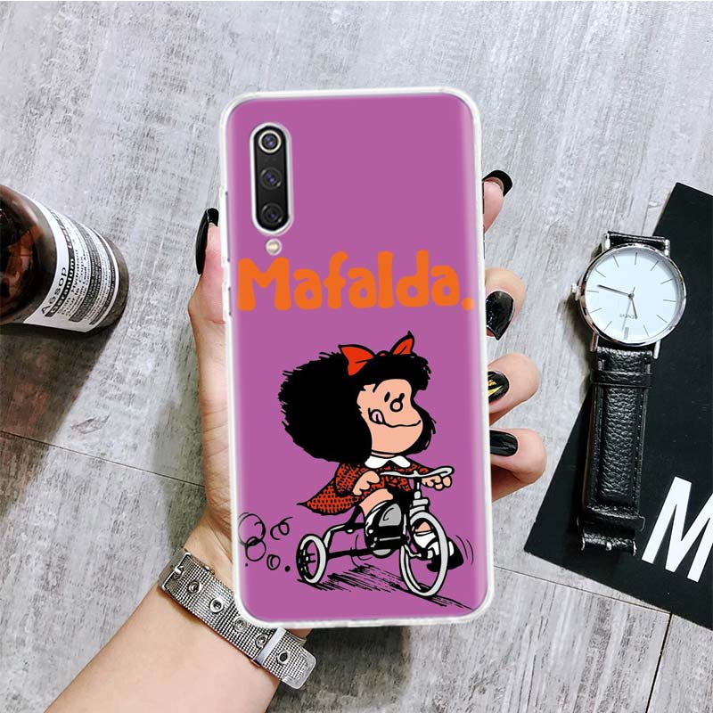 Чехол для телефона с мультяшным рисунком Мафальды для Xiaomi Redmi Note 10 9 8 11 Pro 11T 11S 10S 9S 9A 9C 9T 8T 8A 7 7A 5 Обложка с художественным узором Coque