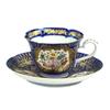 Кофейная чаша и блюдо Arita Ware Shobido Main Store Versailles, цвет королевский синий 1222