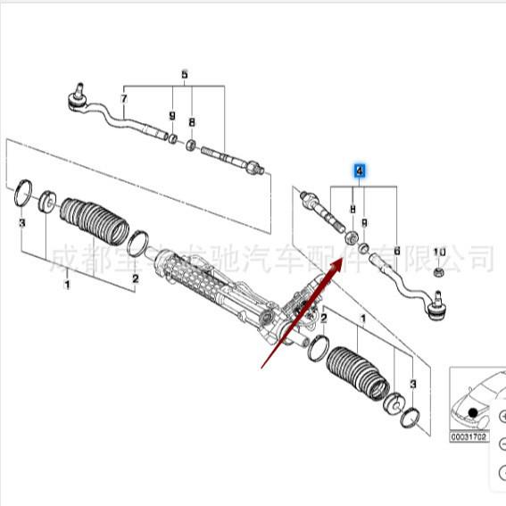 Рулевая тяга для BMW 3 серии E46 (Часть №. 32106777503)