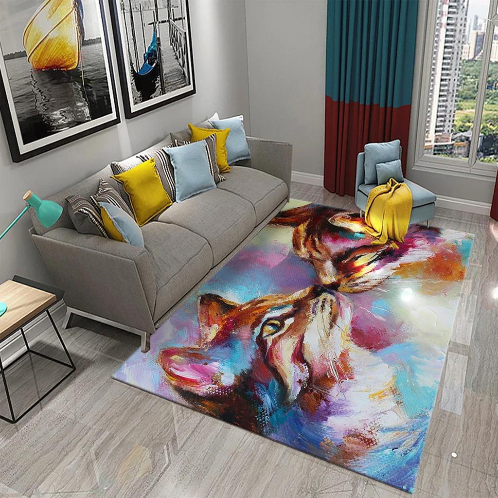 Милый Кот Масляная Живопись Ковер Ванная Комната Современный Нескользящий Дверной Коврик Кухня Дом Гостиная Спальня Смешной Декор Котика Напольный Коврик