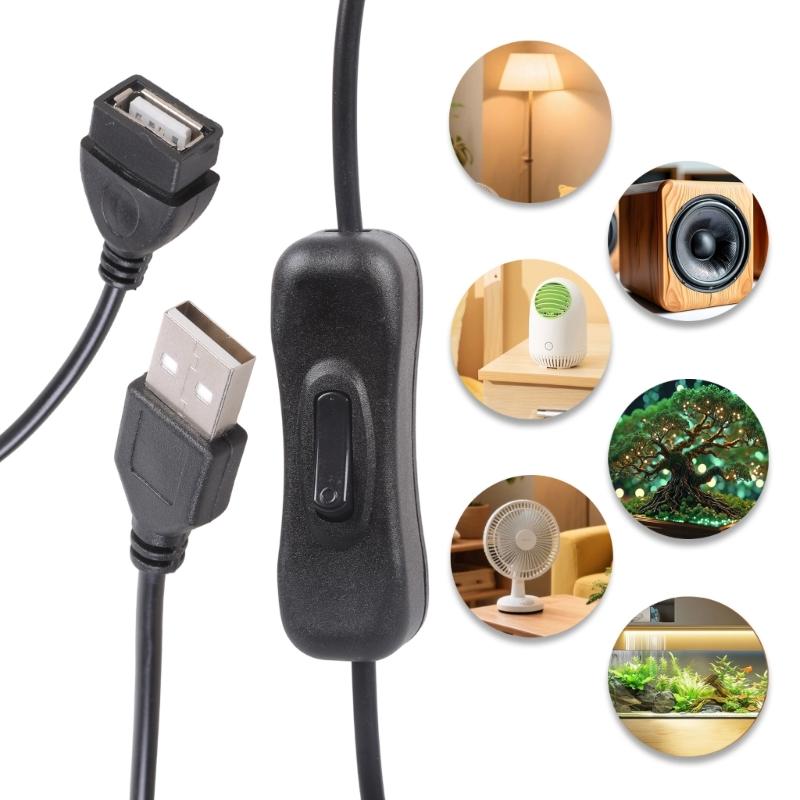 USB-переключатель питания Шнур 30 см / 11,81 дюйма Для маломощных устройств, таких как светодиодные ленты, вентиляторы, лампы Не для передачи данных Шнур питания