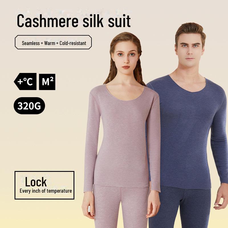 Мужское и женское немецкое термобелье из кашемира и шелка, антибактериальное, теплый костюм для осени/зимы