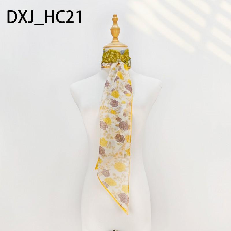 Long Skinny Scarf Women Floral Paisley Print Chiffon Neck Tie Hair Band Office Casual Wear Fall