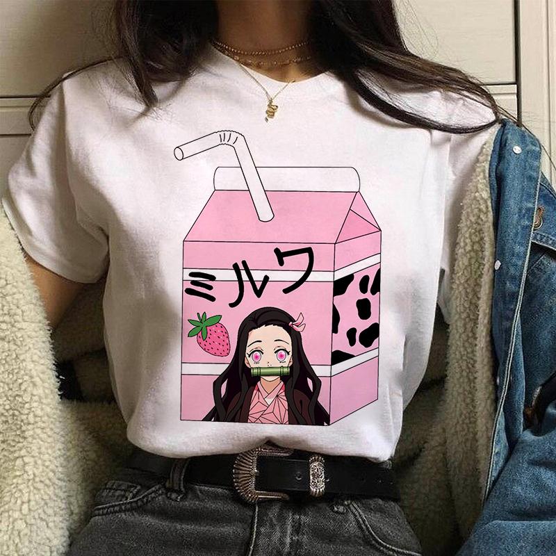 Nezuko Demon Slayer Anime T Shirt Comics Japanese Graphic Printed Cartoon Streetwear Top Oversized Tee Female/Man T-Shirt