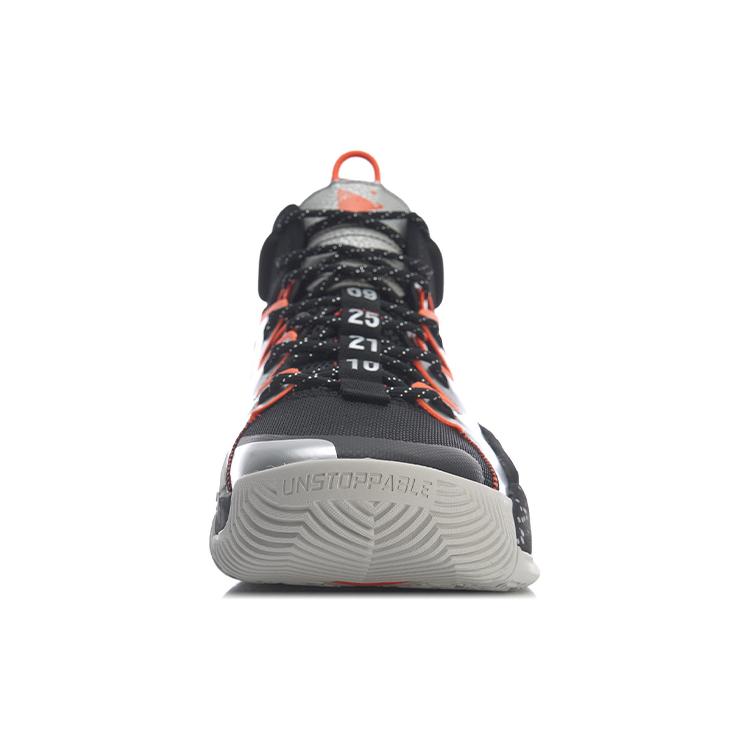 Li Ning Power 7 Премиальная амортизация Устойчивые к истиранию Нескользящие Высокие Баскетбольные кроссовки Мужские Черный Серебристый ABAQ071-4