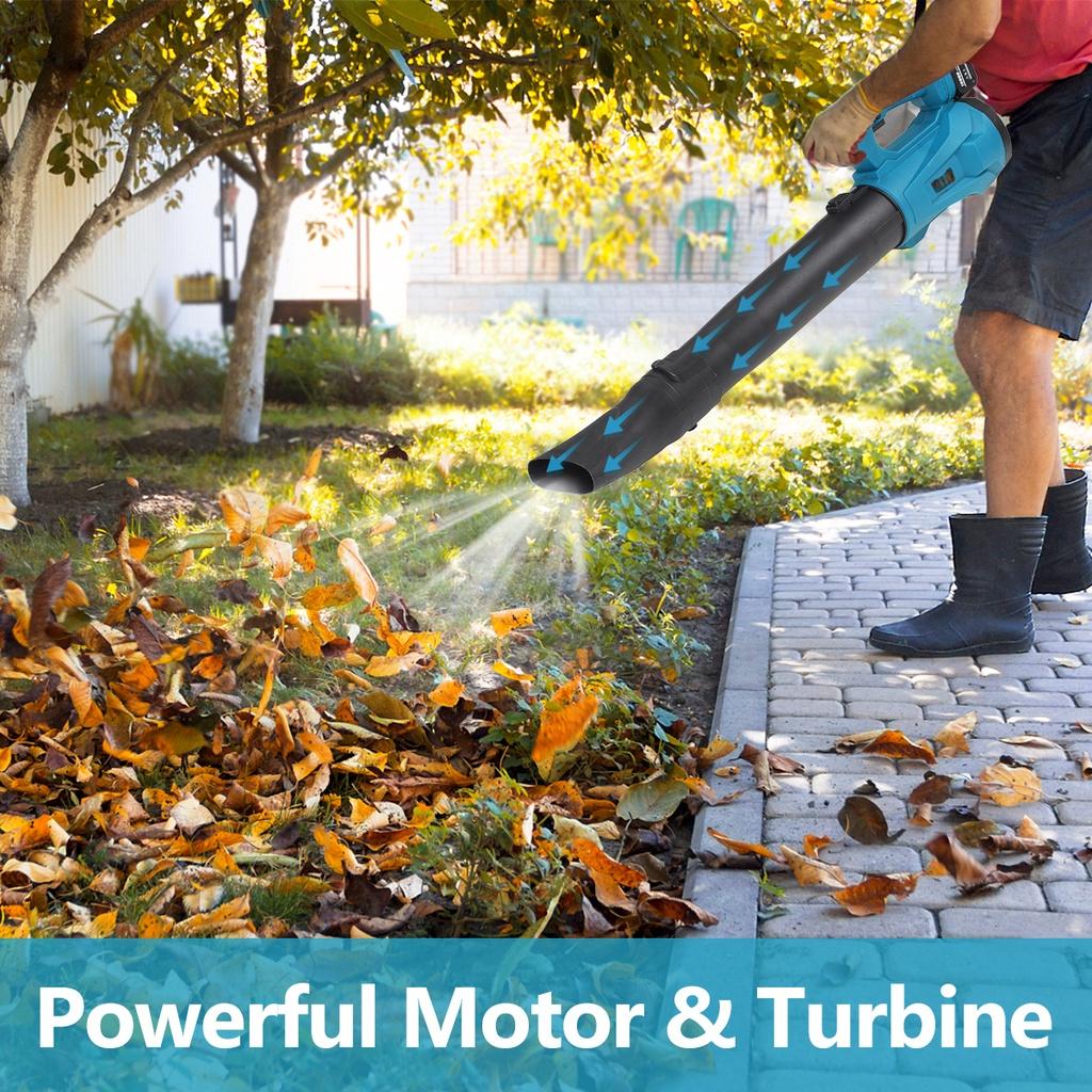 6 Speeds 388VF Cordless Electric Air Blower Handheld Leaf Blower Dust Collector Sweeper Garden Tools Compatible 18V Battery