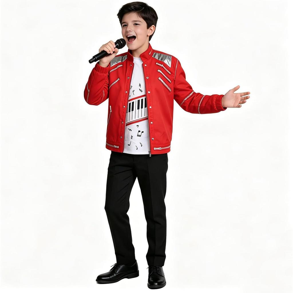Kids Dance Star Costume Boys 80s 90s Pop King 3D Prints Jacket Shirt Pants Outfit Birthday Party Cosplay