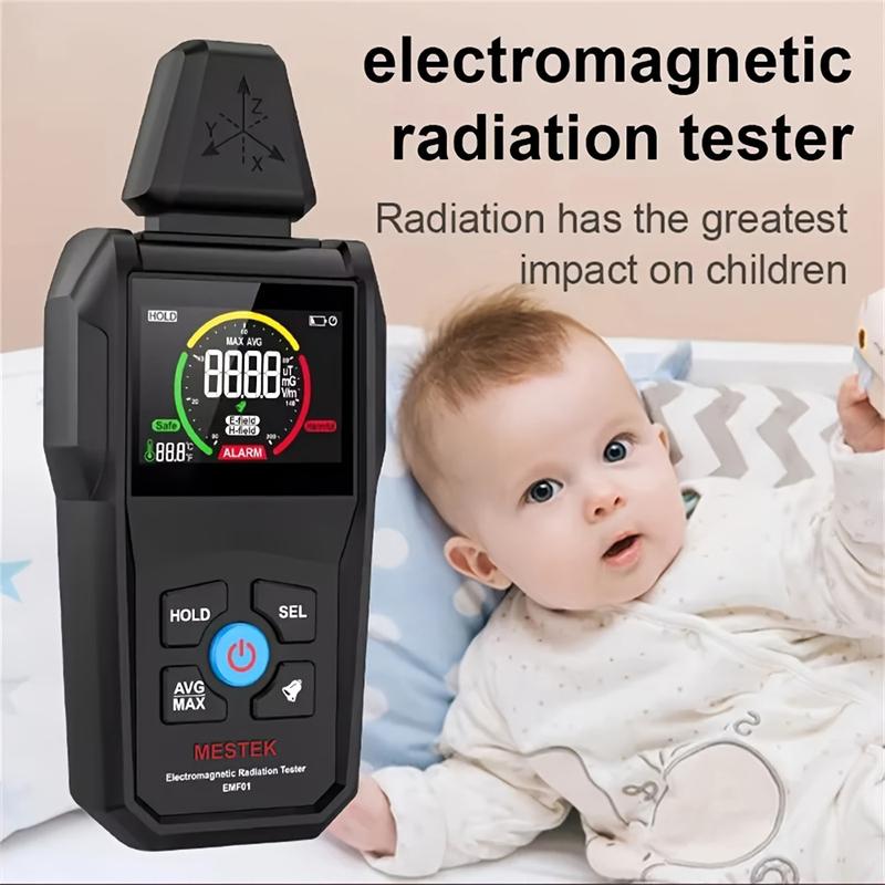 MESTEK EMF01 Electromagnetic Field Radiation Detector Ghost Hunting Digital LCD EMF Meter for Home Office Router Microwave