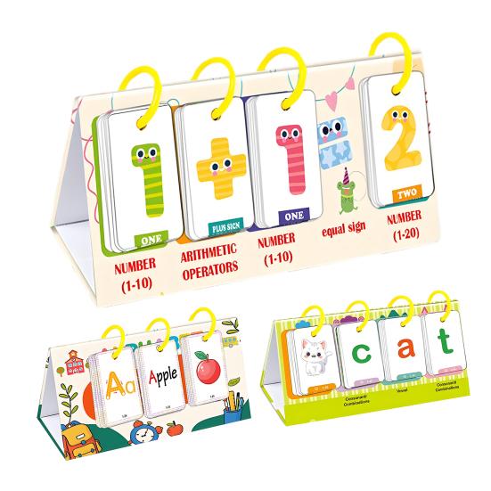 CVC Word Game Pocket Chart Phonics Flash Card Kindergarten Preschool CVC Word Builder Reading Spelling Letter Number Learning Educational Flip Chart