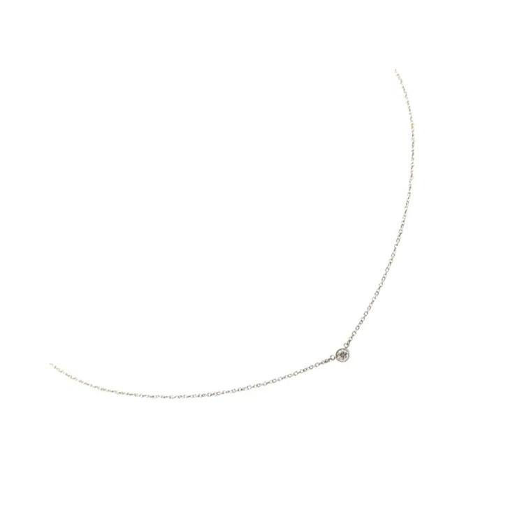 Tiffany & Co. Logo Engraved Silver Diamond Necklace Women necklace RW5MI1UZ7P0KSVAF