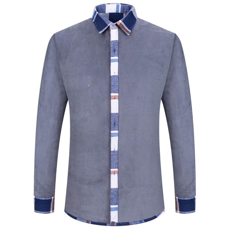 Мужские клетчатые рубашки с длинным рукавом, деловая повседневная мужская полосатая рубашка на зиму, теплый дизайн в клетку