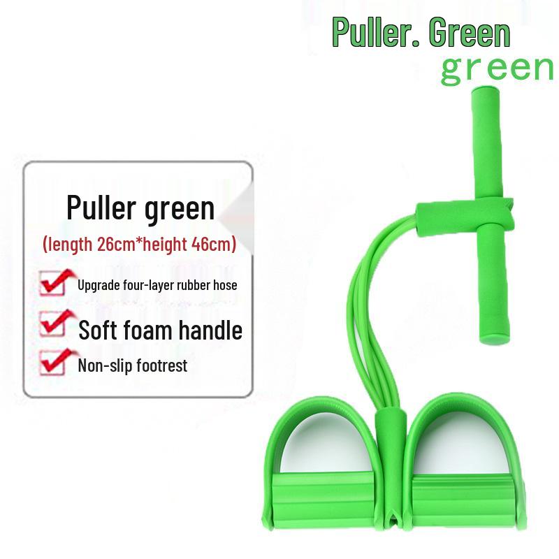 Four-Tube Foot Pedal Resistance Band & Ab Trainer