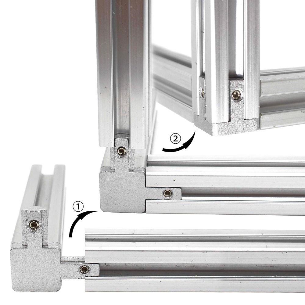 Silver Aluminum Extrusion Profile with Screws Bracket Connector 3-Way European Standard End Corner