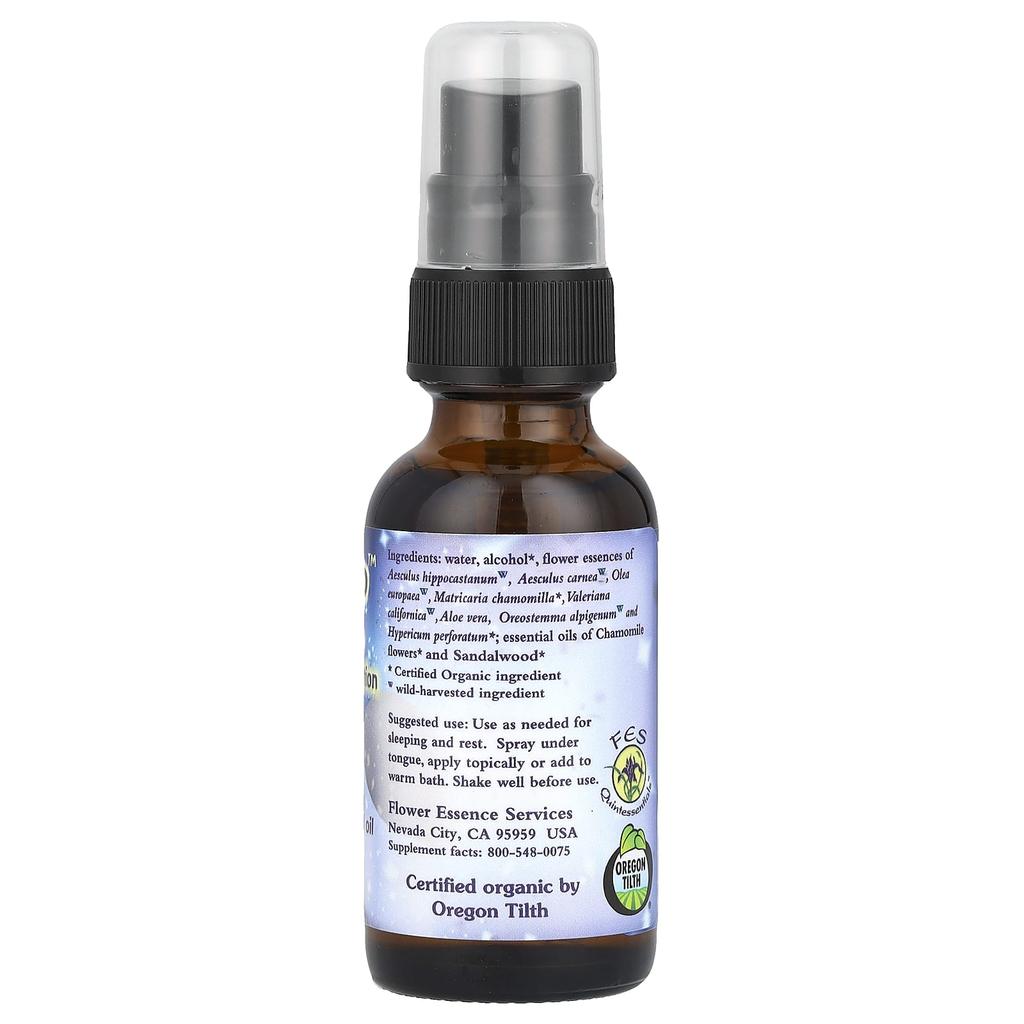 Flower Essence Services, Flora-Sleep, цветочные эссенции и эфирные масла, 1 унция (30 мл)