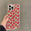 Милый мультяшный чехол-клубничка для iPhone 11 12 13 14 Mini Pro Max XR X XS, прозрачный TPU чехол для 8 7 6 Plus SE 2020