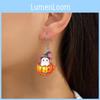 Halloween Themed Ghost Pumpkin Pot Pattern Women Acrylic Earrings For Unisex Style