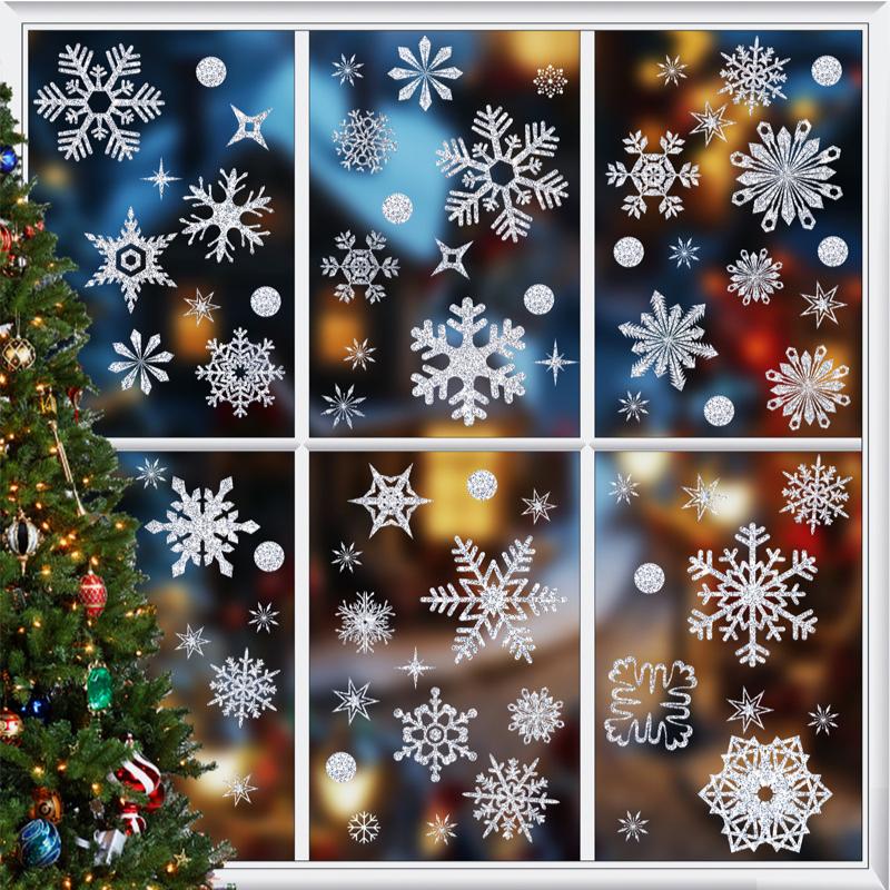9 шт./лот Рождественская снежинка настенная наклейка новая Рождественская снежинка стеклянная настенная наклейка украшение на стену декор комнаты