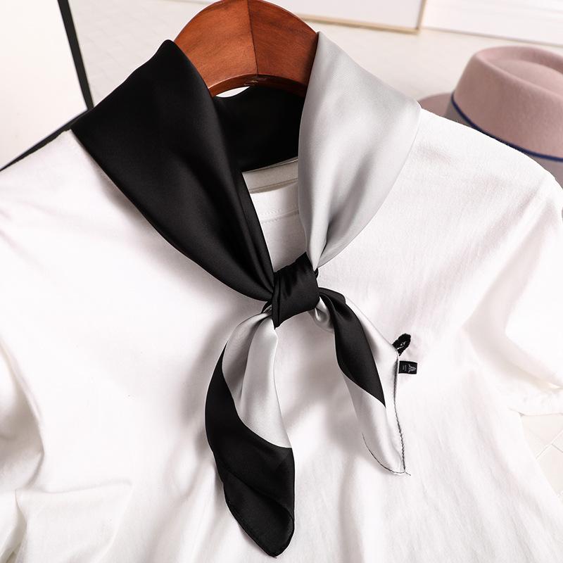 Осенний новый шарф, женский солнцезащитный шелковый шарф, модный теплый шелковый шарф