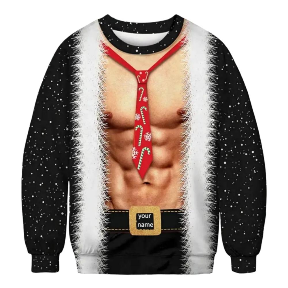 Funny Christmas Sweater Men Women Pullover Xmas Sweatshirt Ugly Graphic Y2k Sweatshirts for Holiday Party Loose Men's Clothing