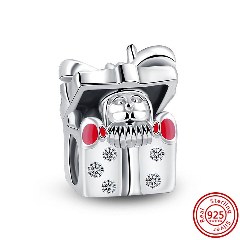 925 Серебряный Пряничный Человечек Носок Санта-Елки Подвеска Снеговик Из Бисера Подходит Оригинальный Браслет Женский Рождественские Изящные Ювелирные Изделия