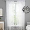 BLACK/WHITE Floral Lace Sheer Rod Pocket Curtain Panel Privacy & Light Filtering Machine Washable Bedroom Home Decor