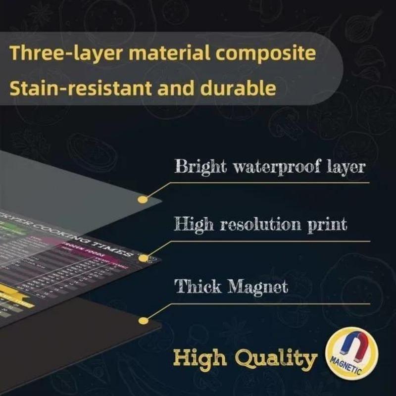 Air Fryer Magnetic Cheat Sheet Set Cook Times Chart Air Fryer Accessories Instant Pot Cheat Sheet Magnet Sheet Quick Reference