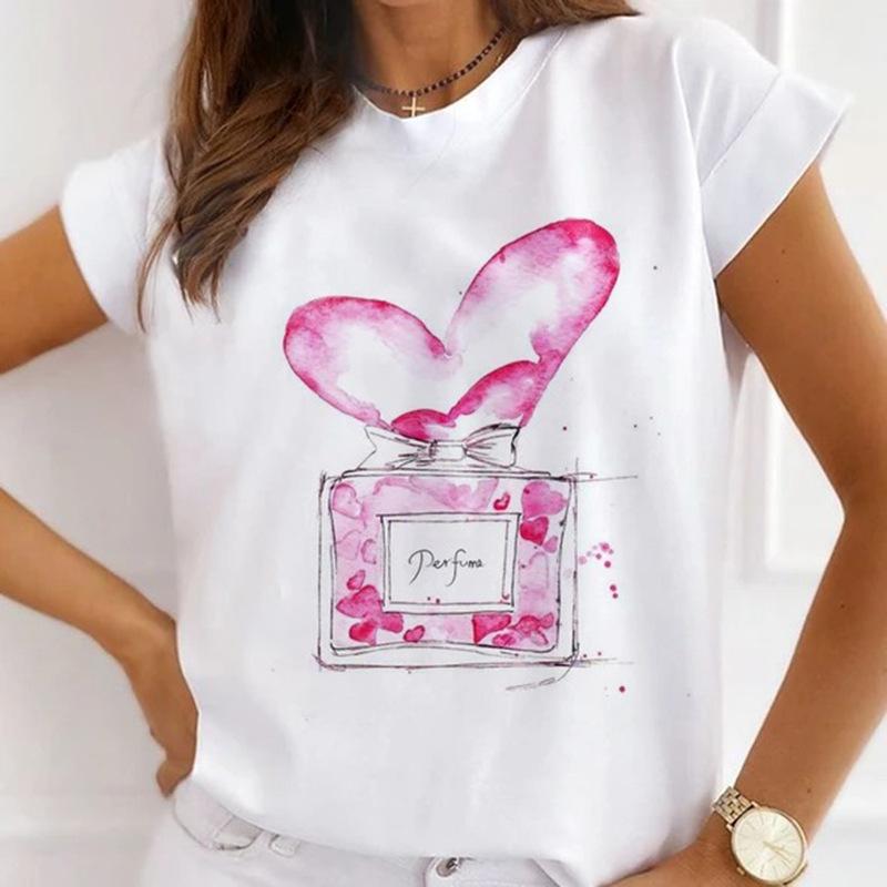 Summer Plus Size Women's Top with Letter Print Retro Pure Cotton Short Sleeved T-Shirts Women’s