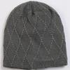 New Women's Knitted Pullover Hat Solid Color Mesh Diamond Plush Wool Cap Autumn Winter Ear Protection Pile Cap