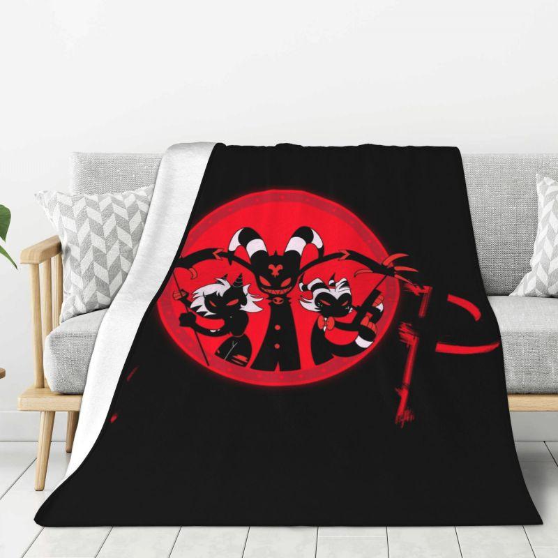Custom Sofa Fleece Funny Cartoon Comics Tv Helluva Boss Throw Blanket Warm Flannel Blankets for Bed Car Couch Bedspreads