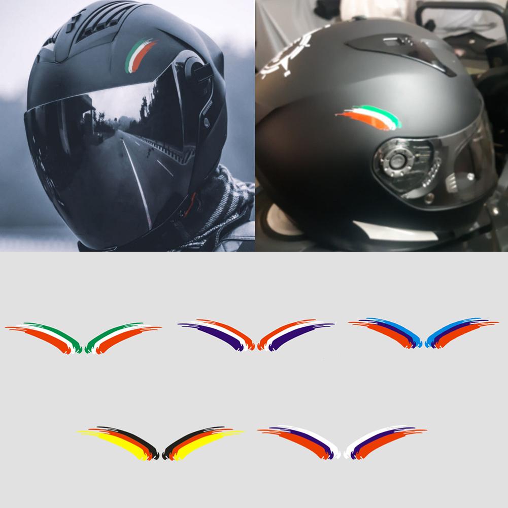 Пара светоотражающих наклеек для мотоциклетного шлема, наклейка на шлем, танк, автомобиль, велосипед, ноутбук, флаг