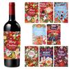 Snow Man Christmas Wine Bottle Sticker Wine Bottle Cover  Christmas Party Decor