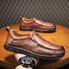 Outdoor Men's Leather Loafers Handmade Male Casual Shoes Moccasins Slip on Walking Flats Leisure Walk Driving Footwear Sneakers
