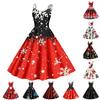 Women's Christmas Snowflake Print Sexy Slim Off Shoulder Punk Retro Dress