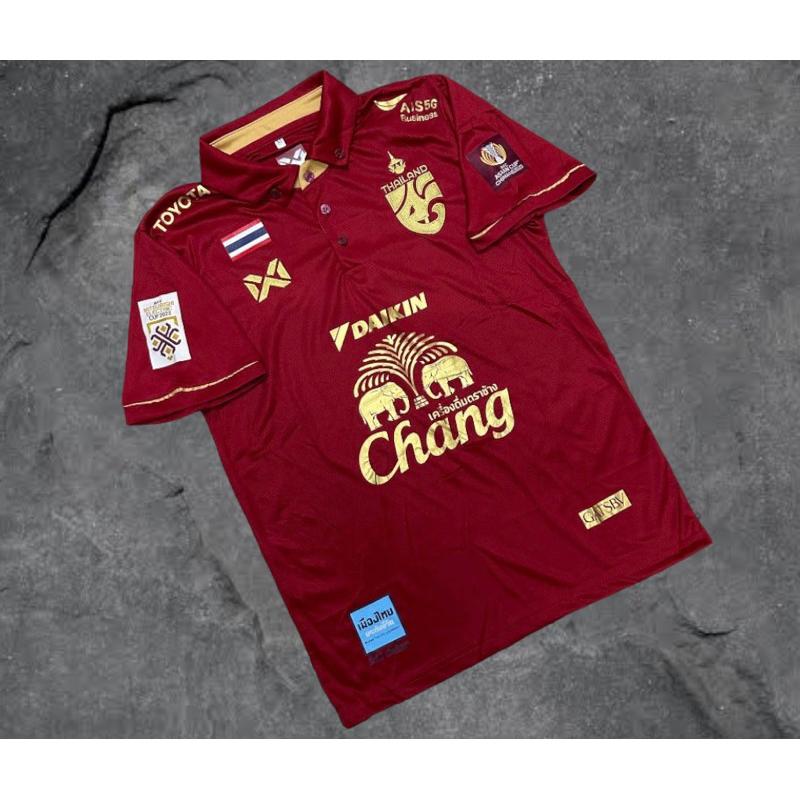 ТАИЛАНД Национальный футбол Футбольная тренировка ДЖЕРСИ CHEER Фанатская версия Быстросохнущая рубашка Поло Полиэстер Униформа с короткими рукавами Логотип слона Спорт на открытом воздухе