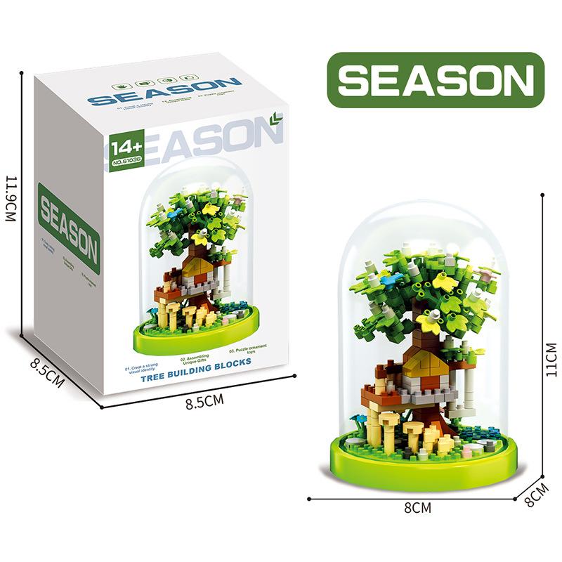 Букет Вечных Цветов Бонсай Комнатное Растение Модель Микро Строительные Блоки Украшение для Дома Головоломка Игрушки Детские Подарки на День Рождения Рождество
