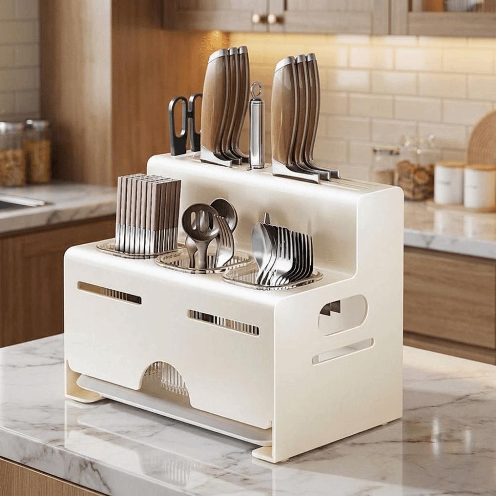 Carbon Steel Countertop Cutter Holder Wall Mounted Cutter Storage Rack Kitchenware